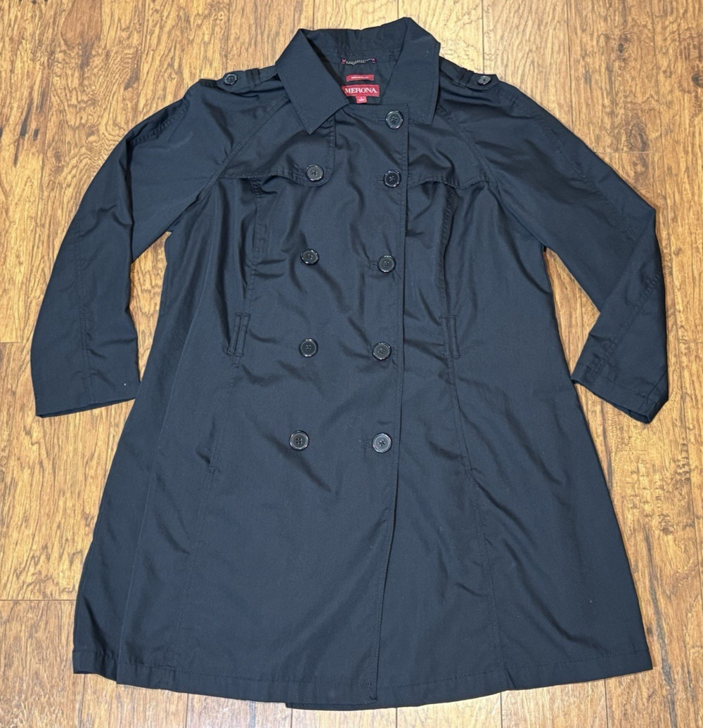 Merona Water Repellent Rain Coat Pea Coat Style Trench -Missing Belt- Women's 1X